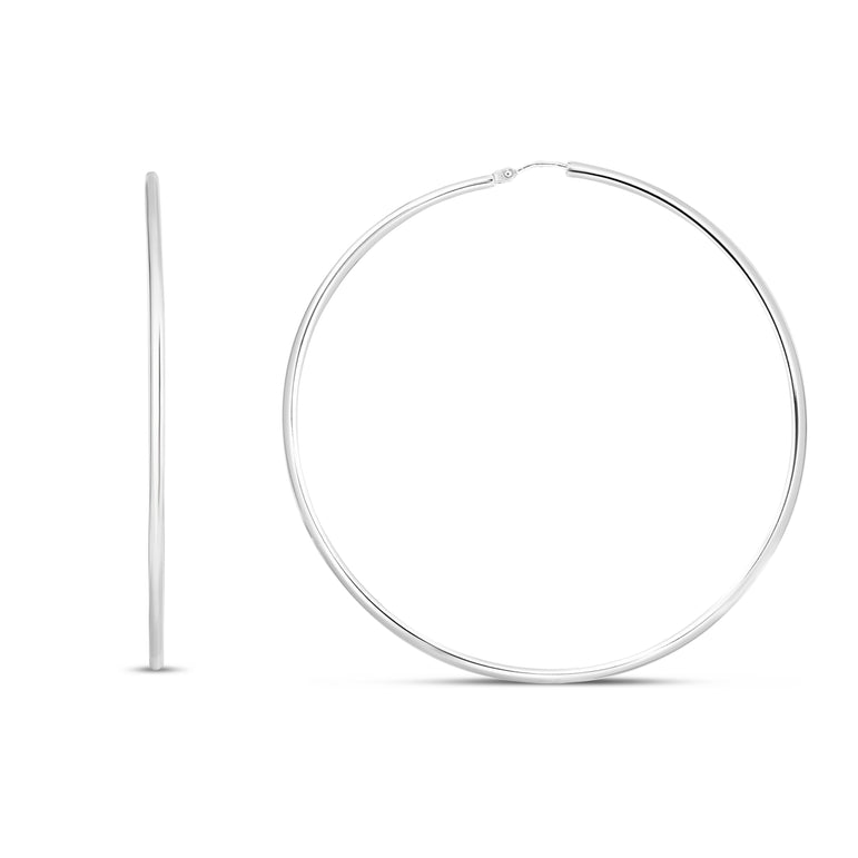 Silver 63mm Endless Hoops-White | Endless