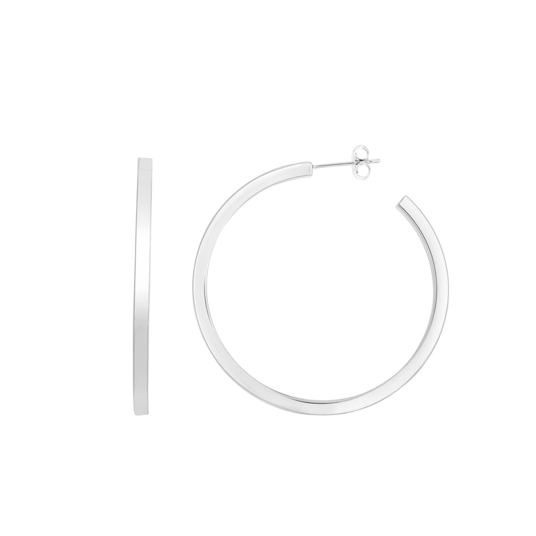 Silver 50mm Square Tube C Hoops-White | Push Back