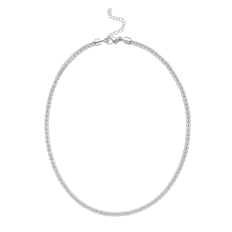 Silver 4mm Ice Chain-White | Lobster