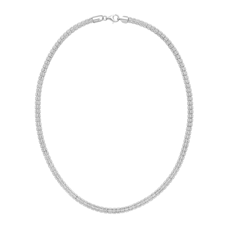 Silver 5mm Ice Chain-White | Lobster