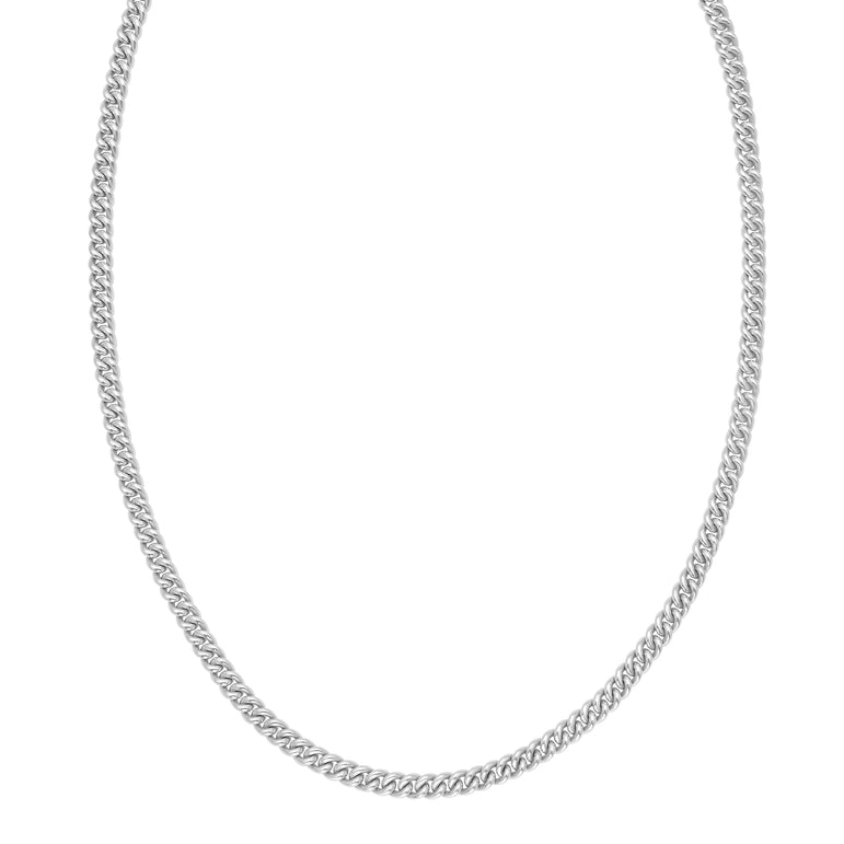 Silver 5.3mm Vintage Miami Cuban Chain-White | Lobster