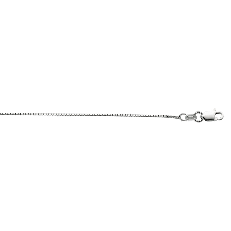 Silver .9mm Classic Box Chain -White | Lobster
