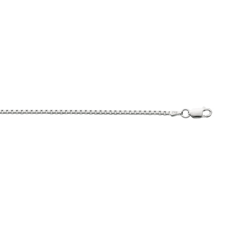 Silver 1.8mm Classic Box Chain -White | Lobster