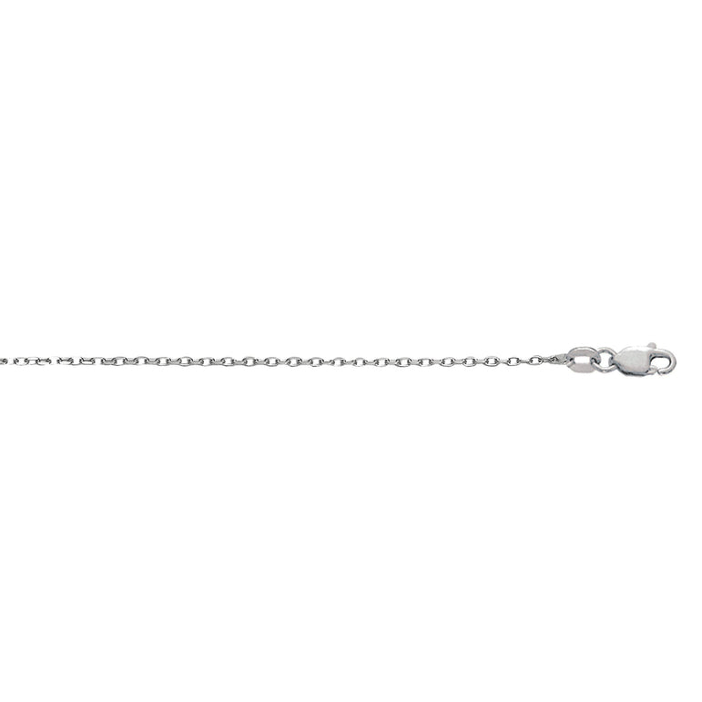 Silver .8mm Diamond Cut Cable Chain -White | Lobster
