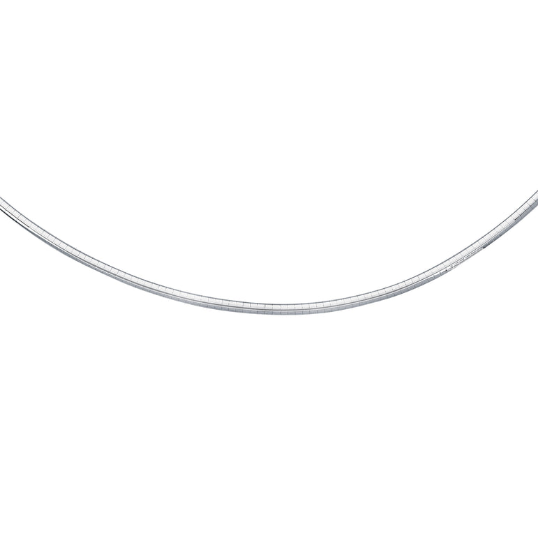 Silver 3mm Omega Chain-White | Lobster