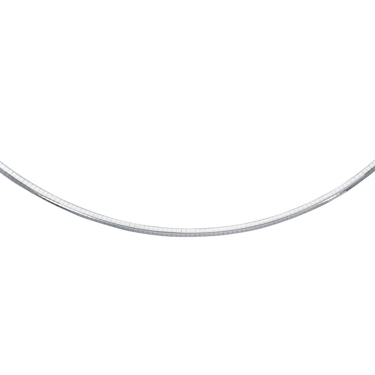 Silver 4mm Omega Chain-White | Lobster