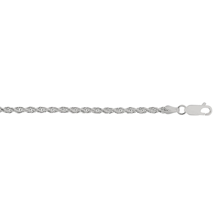 Silver 2.9mm Rope Chain -White | Lobster