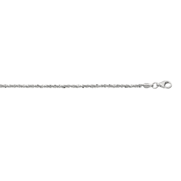 Silver 2.2mm Sparkle Chain -White | Lobster