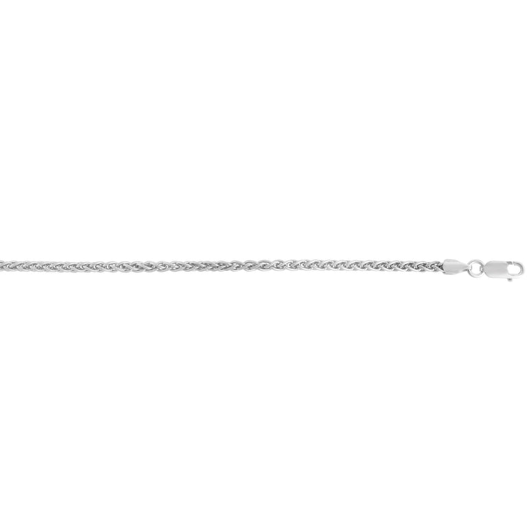 Silver 2.6mm Wheat Chain -White | Lobster