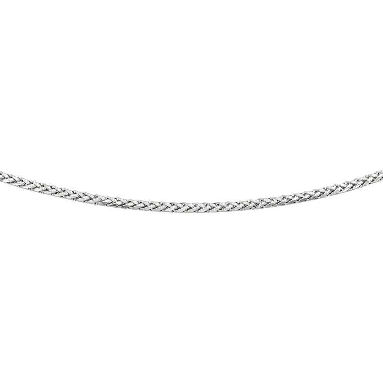Silver 3.2mm Semi-Solid Wheat Chain-White | Lobster