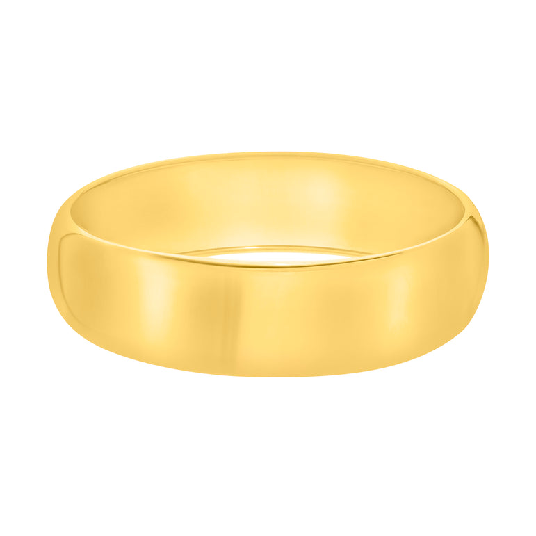 Gold Over Silver Bold Domed Classic Bangle-Yellow