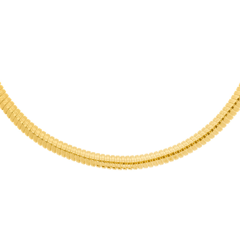 Gold Over Silver Tubogas Fancy Necklace-Yellow | Box