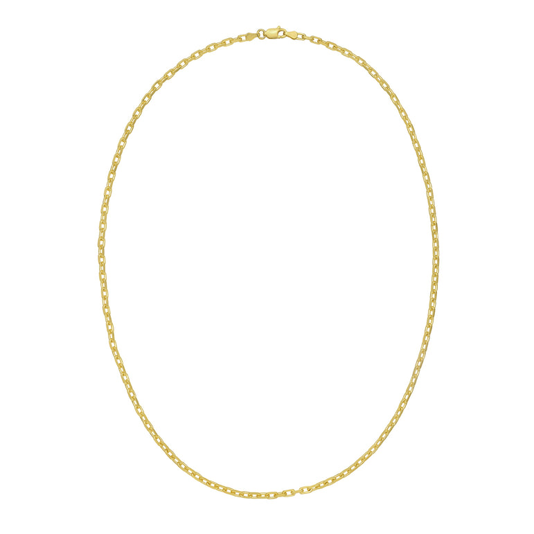 Gold Over Silver 2.8mm French Cable Chain-Yellow | Lobster