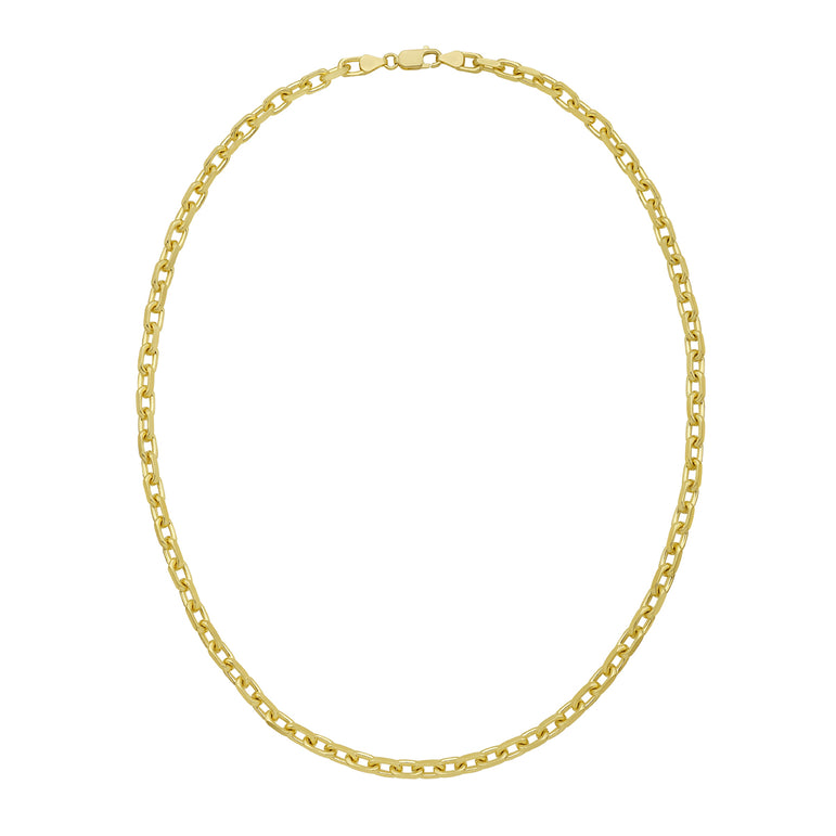 Gold Over Silver 5mm French Cable Chain-Yellow | Lobster