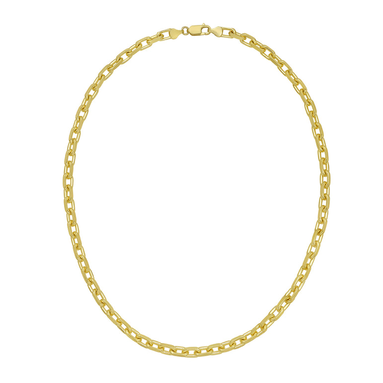 Gold Over Silver 5.6mm French Cable Chain-Yellow | Lobster