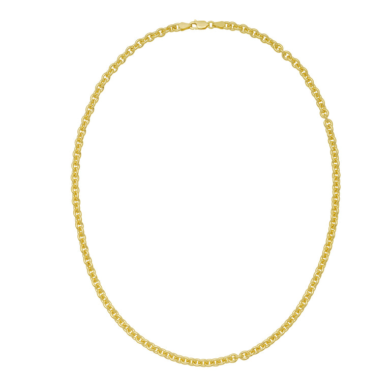 Gold Over Silver 4.7mm Rolo Chain-Yellow | Lobster
