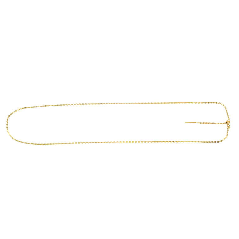 14K Gold 1.7mm Endless Adjustable Flat Cable Chain-Yellow | Draw String