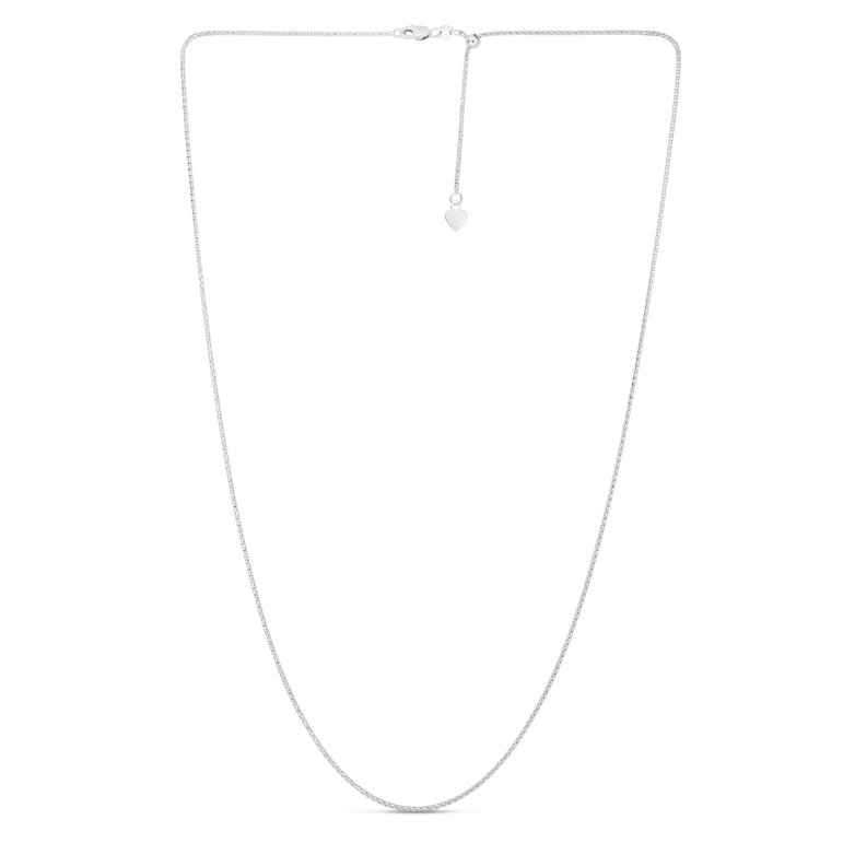 14K Gold 1.3mm Adjustable Popcorn Chain -White | Lobster