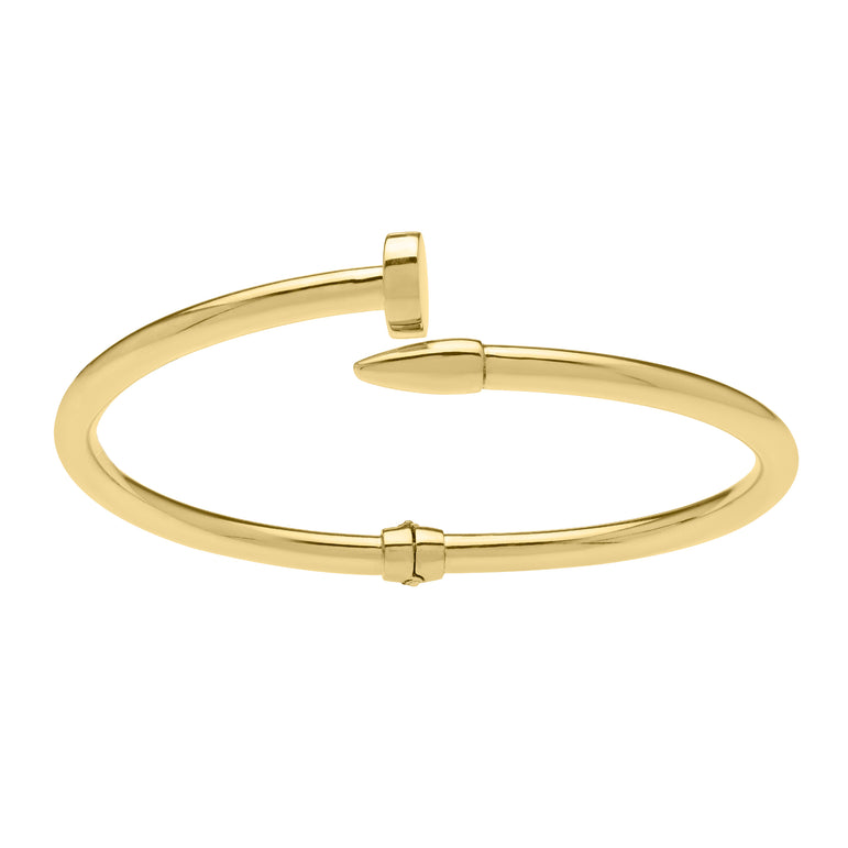 14K Bypass Nail Bangle-Yellow