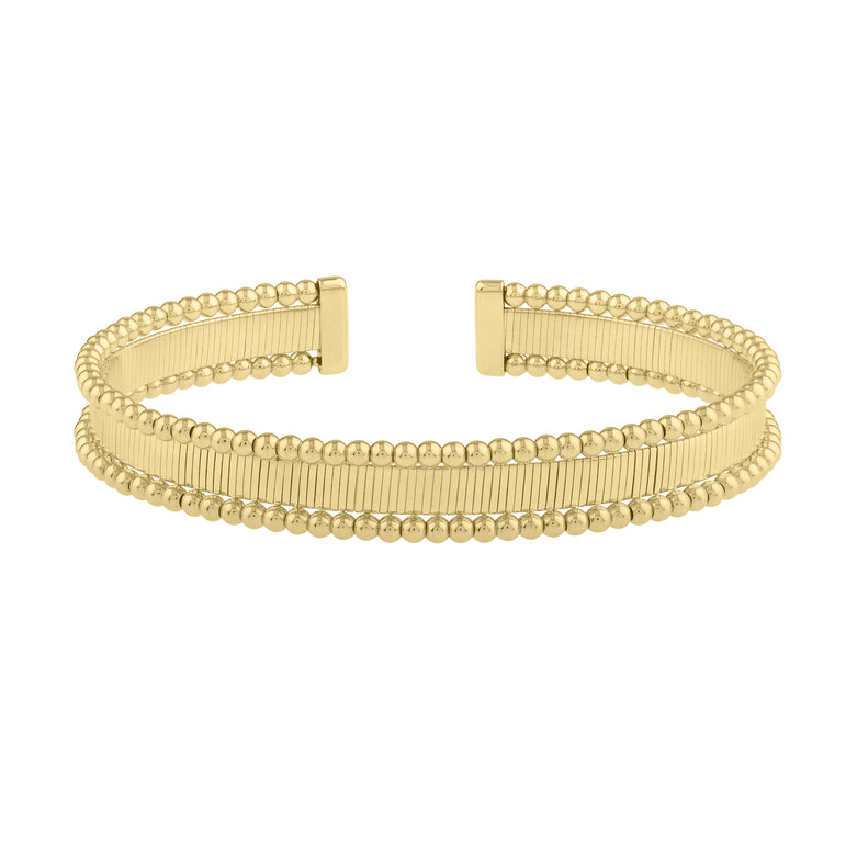 14K Pallina Beaded Bangle -Yellow | Cuff