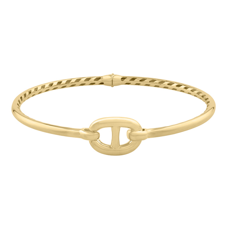 14K Puff Mariner Link Bangle-Yellow | Snap