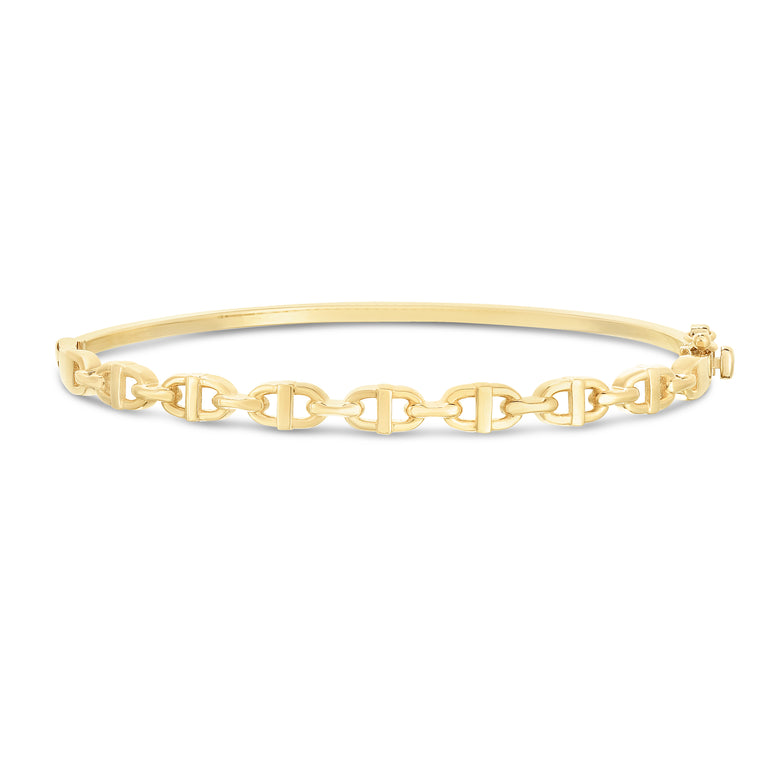 14K Puffed Mariner Bangle-Yellow | Figure 8