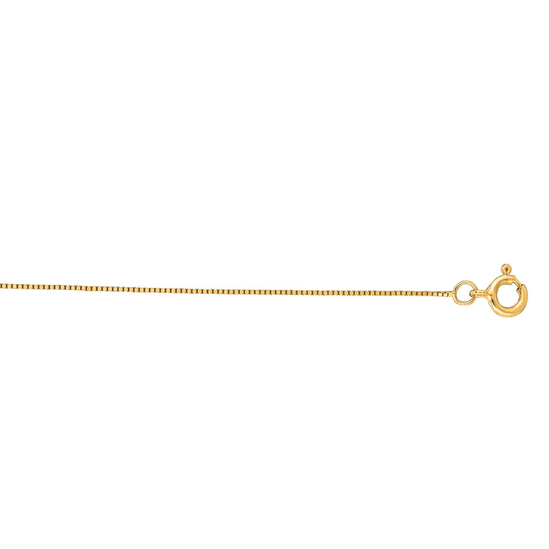14K Gold .45mm Classic Box Chain -Yellow | Spring Ring