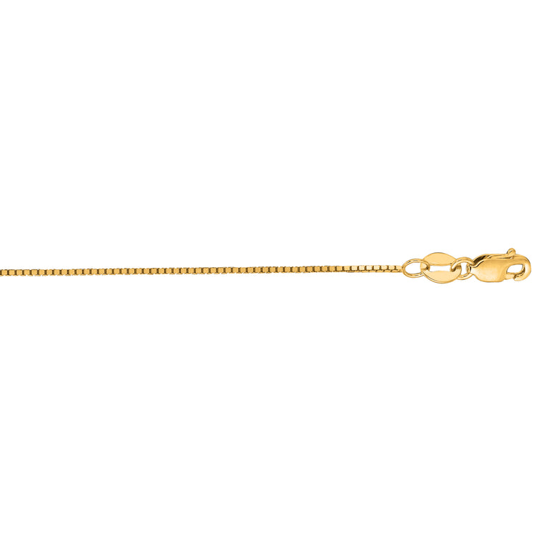14K Gold 0.68mm Classic Box Chain-Yellow | Lobster