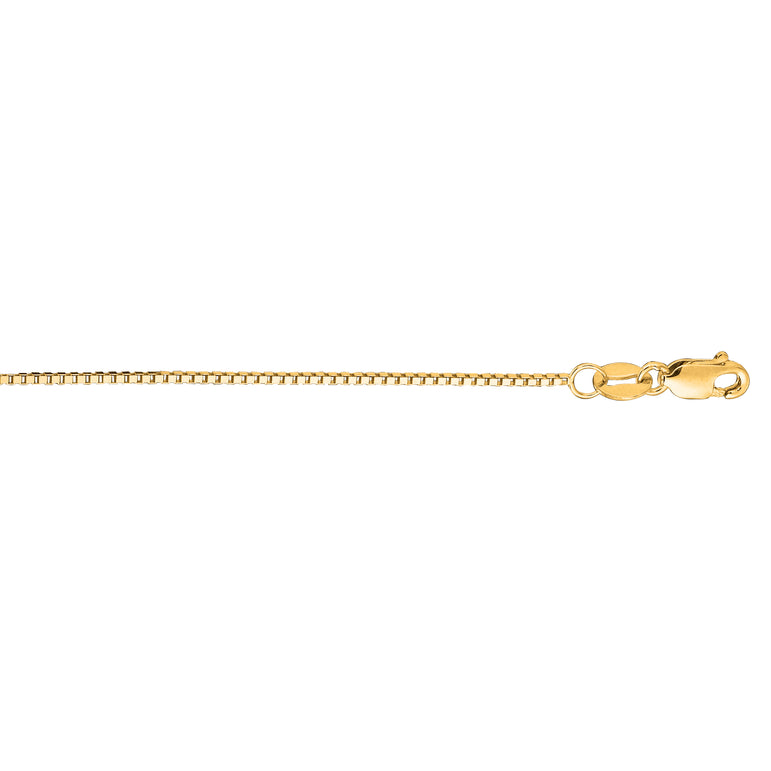 14K Gold .75mm Classic Box Chain -Yellow | Lobster