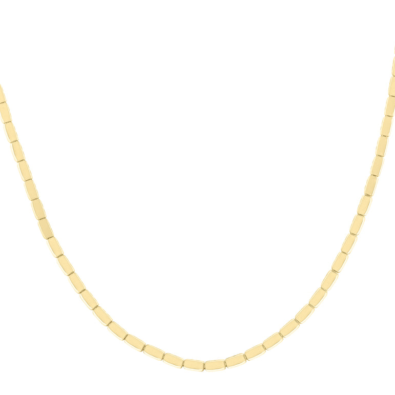 14K Yellow Brick Necklace-Yellow | Lobster