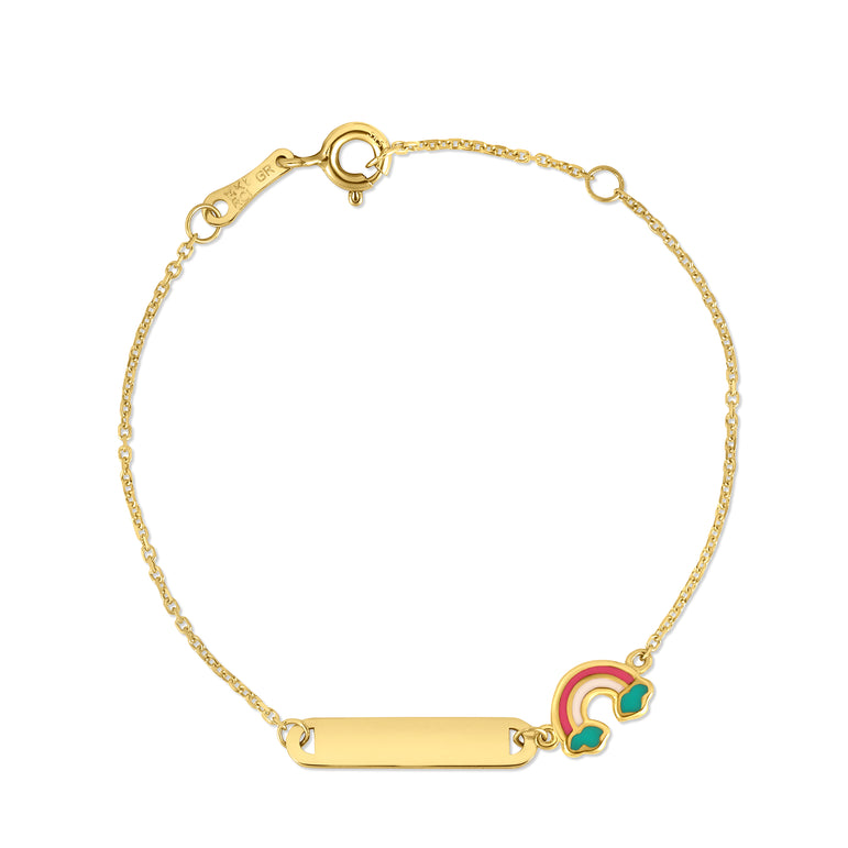 14K Rainbow Children's Bracelet-Yellow | Spring Ring