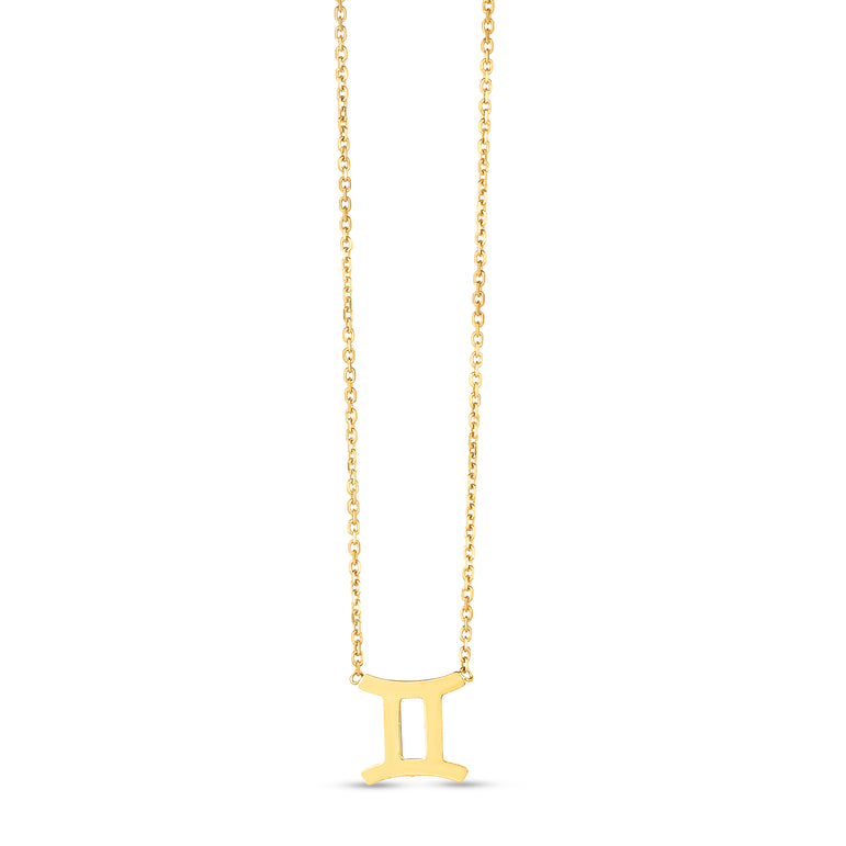 14K Gold Gemini Necklace-Yellow | Spring Ring