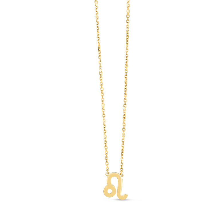14K Gold Leo Necklace-Yellow | Spring Ring
