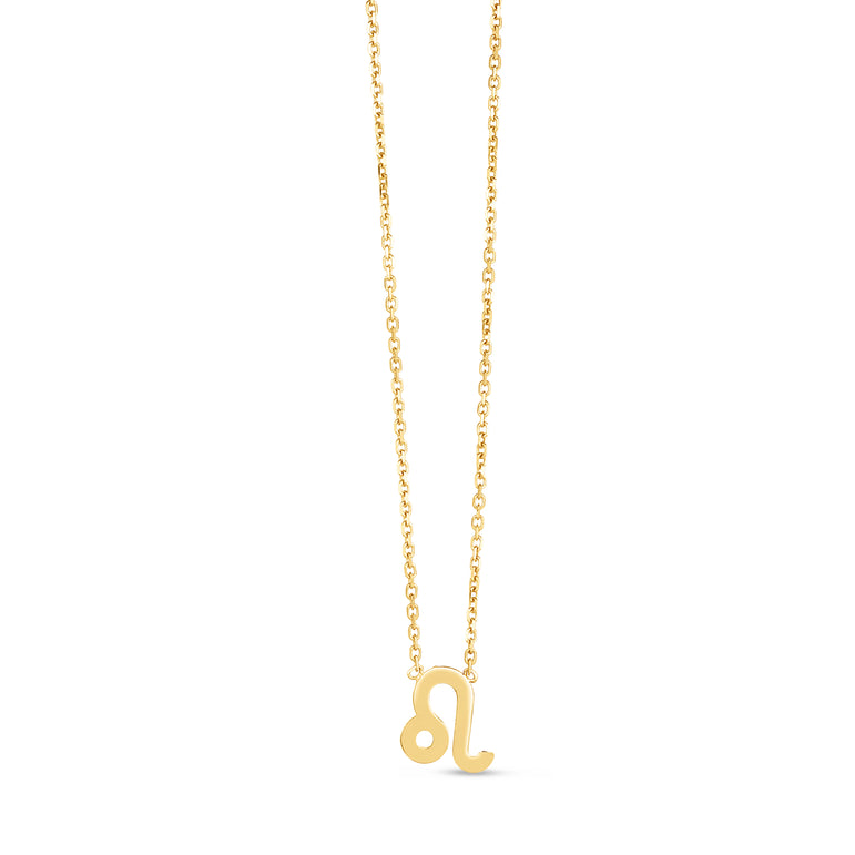 14K Gold Leo Necklace-Yellow | Spring Ring