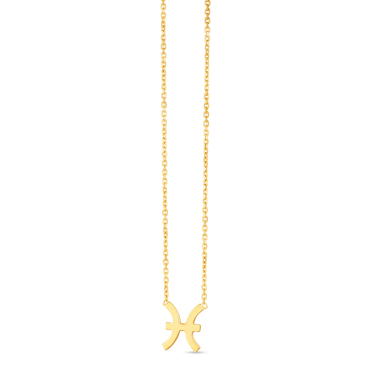 14K Pisces Necklace-Yellow | Spring Ring
