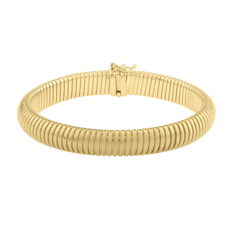 14K 9mm Tubogas Bracelet-Yellow | Box with Figure 8