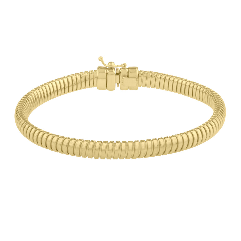 14K 5mm Tubogas Bracelet-Yellow | Box with Figure 8