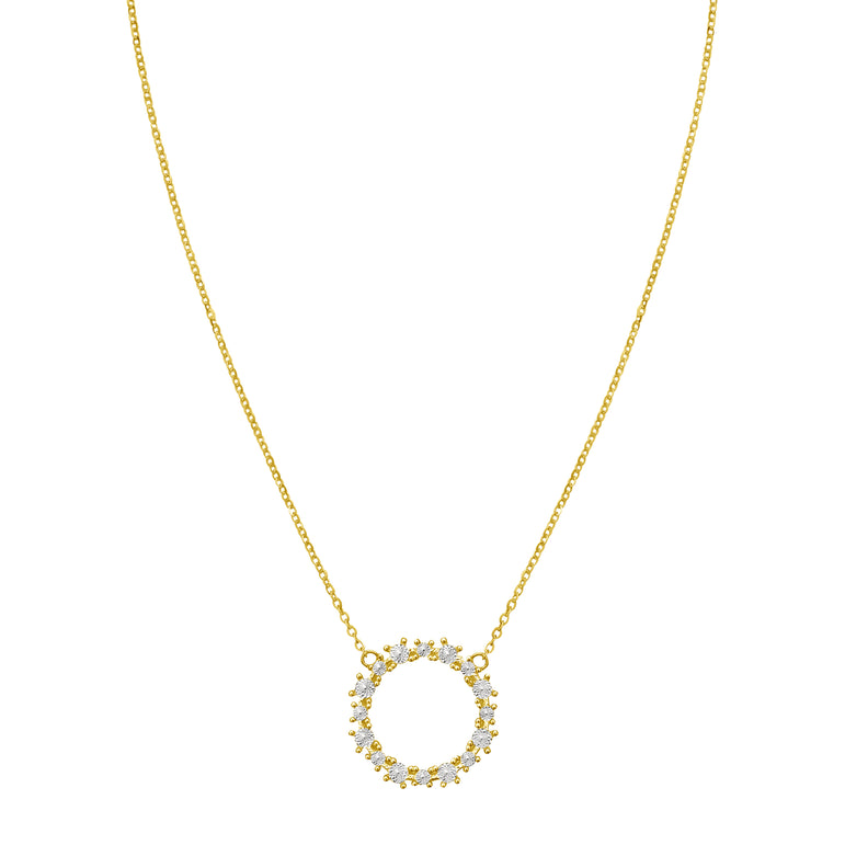 14K Diamon'Oro Circle Necklace-Two-tone | Lobster