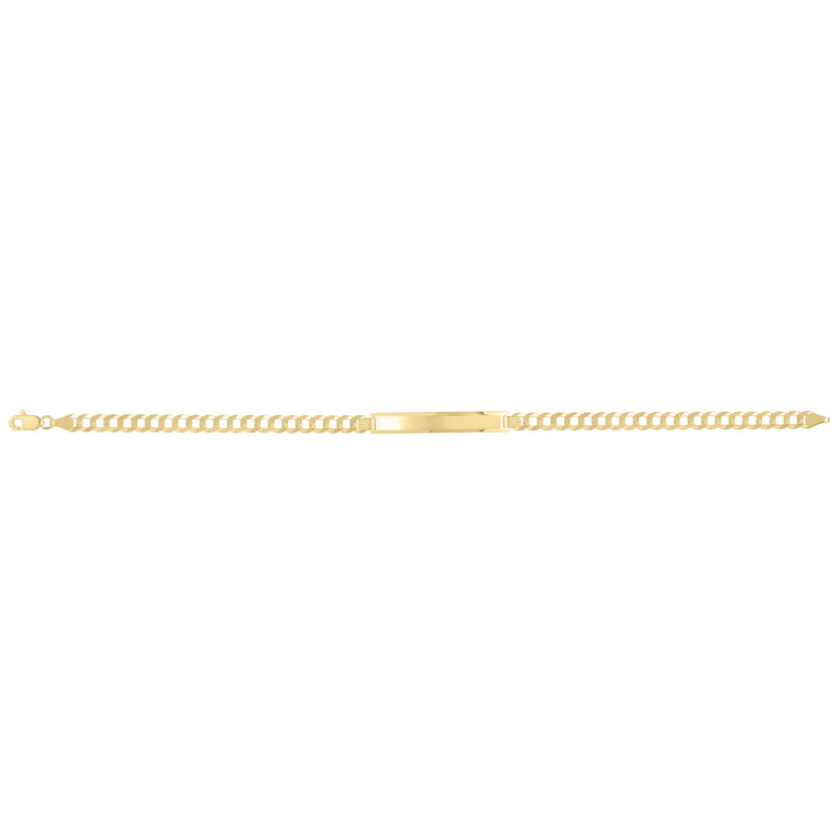 14K 4.7mm Curb ID Bracelet-Yellow | Lobster