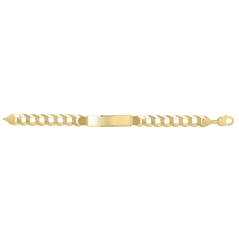 14K 11mm Curb ID Bracelet-Yellow | Lobster