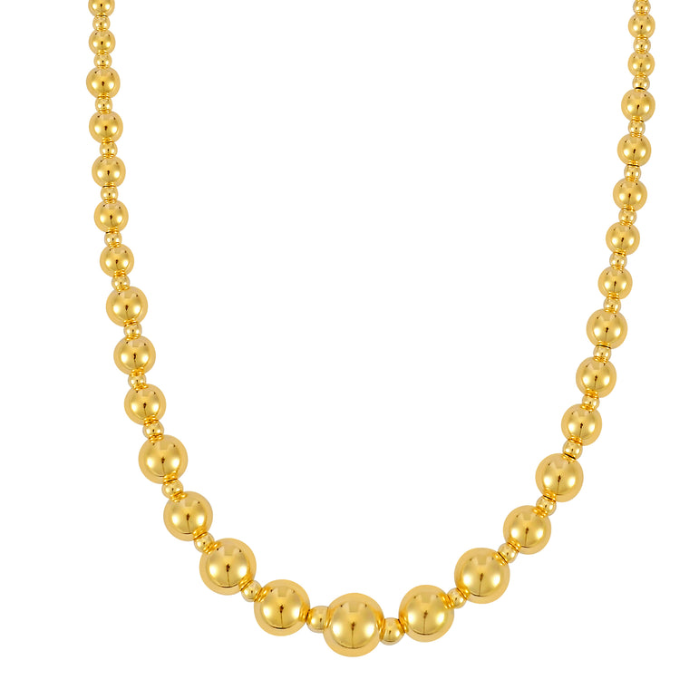 14K Gold Graduated Statement Pallina Necklace-Yellow | Lobster