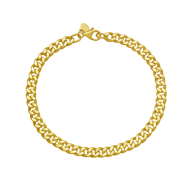 14K Petite Faceted Cuban Link Chain-Yellow | Lobster