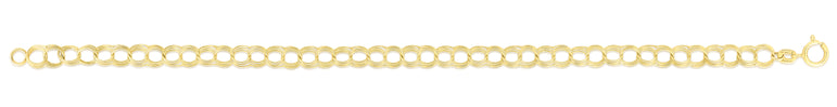 14K Gold Small Double Link Charm Bracelet -Yellow | Spring Ring