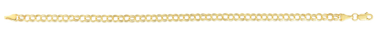 14K Gold Mini Double Link Charm Bracelet-Yellow | Lobster
