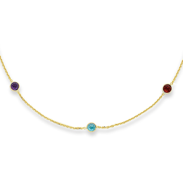 14K Gold Semi-Precious Necklace-Yellow | Spring Ring