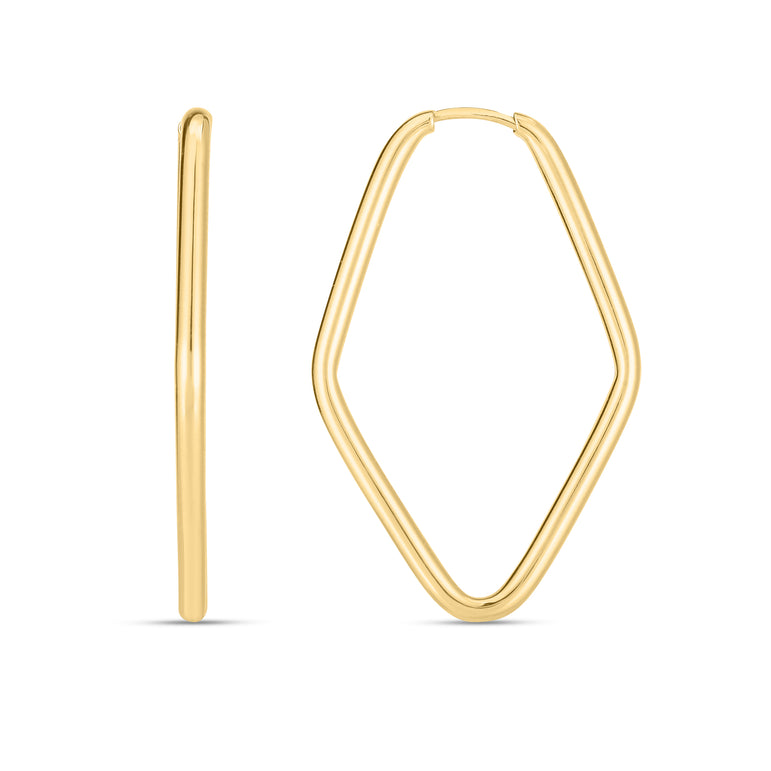 14K Endless Marquise Hoops-Yellow | Endless
