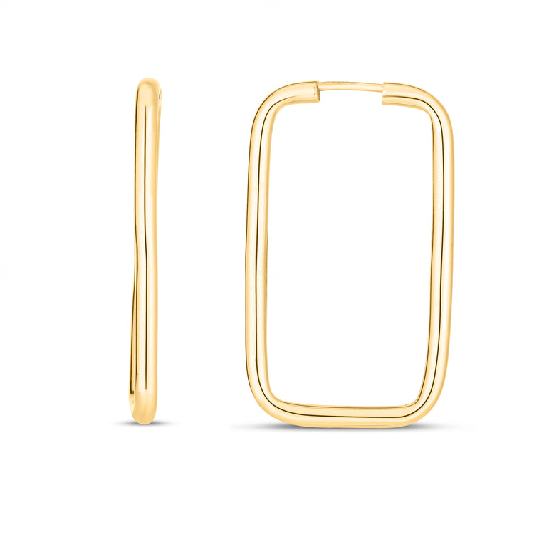 14K Endless Rectangle Hoops-Yellow | Endless