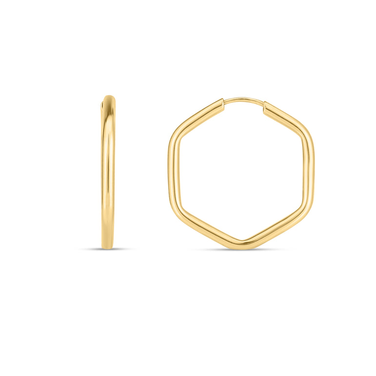 14K Endless Hexagon Hoop-Yellow | Endless