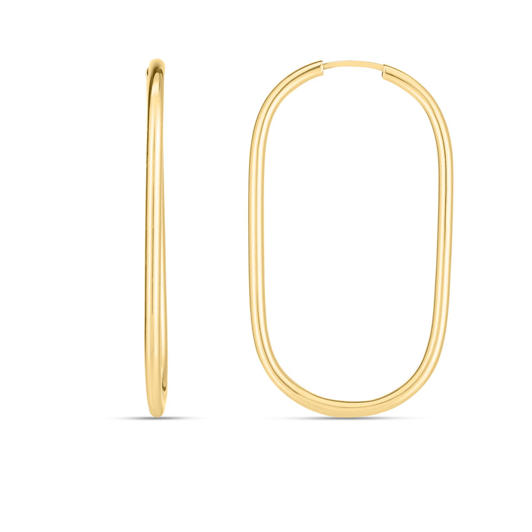 14K Endless Large Paperclip Hoop Earrings-Yellow | Endless