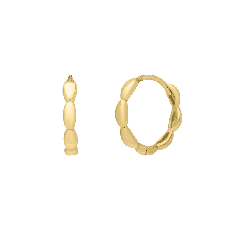 14K Small Rice Hoops -Yellow | Snap